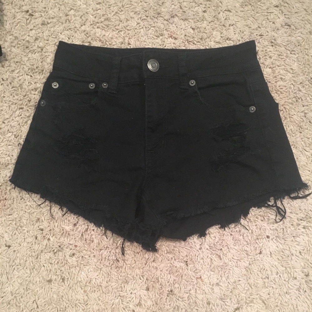 Black jean shorts